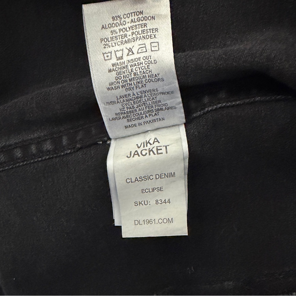 DL1961 NWOT Viika Black Denim Jacket - Picture 9 of 9